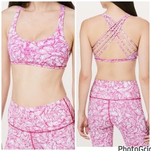 lululemon athletica Pink Floral Sports Bra